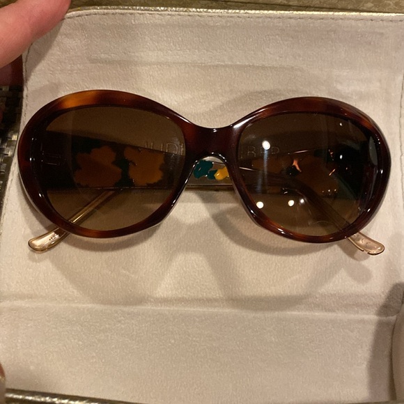 Judith Lieber Handmade Italy Crystal EncrustedTortoiseGold Pink Green Sunglasses main image 14